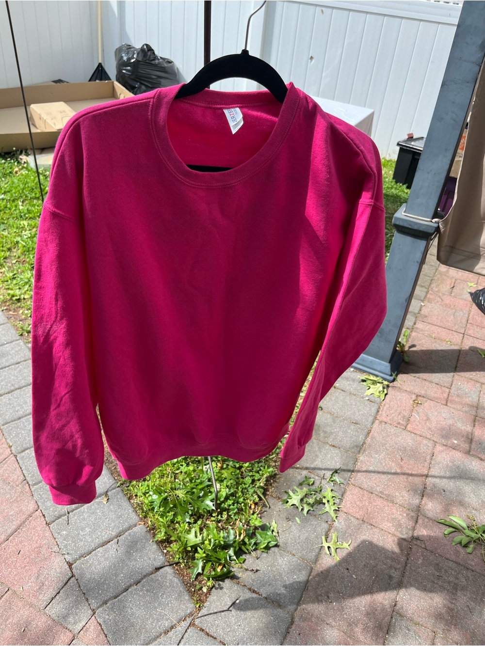 Men's unisex jerzees  Crewneck Sweater -  Pink large